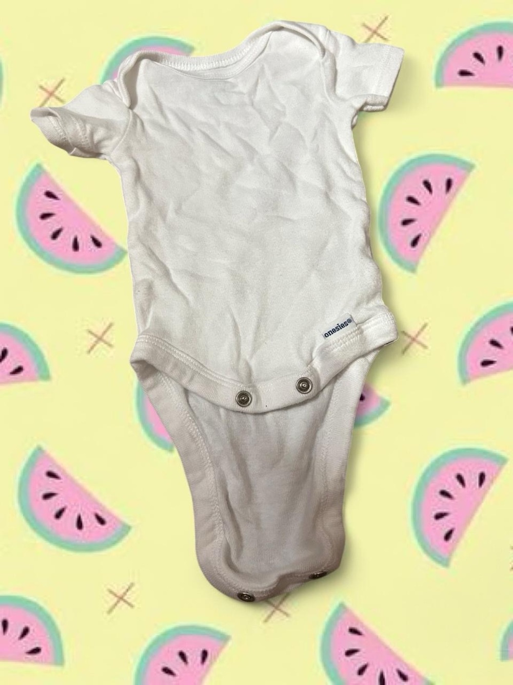 Gerber White Short-Sleeve Baby Bodysuit with Snap Bottom